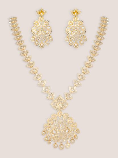 Nakesha Gold Finish Jadau Long Set