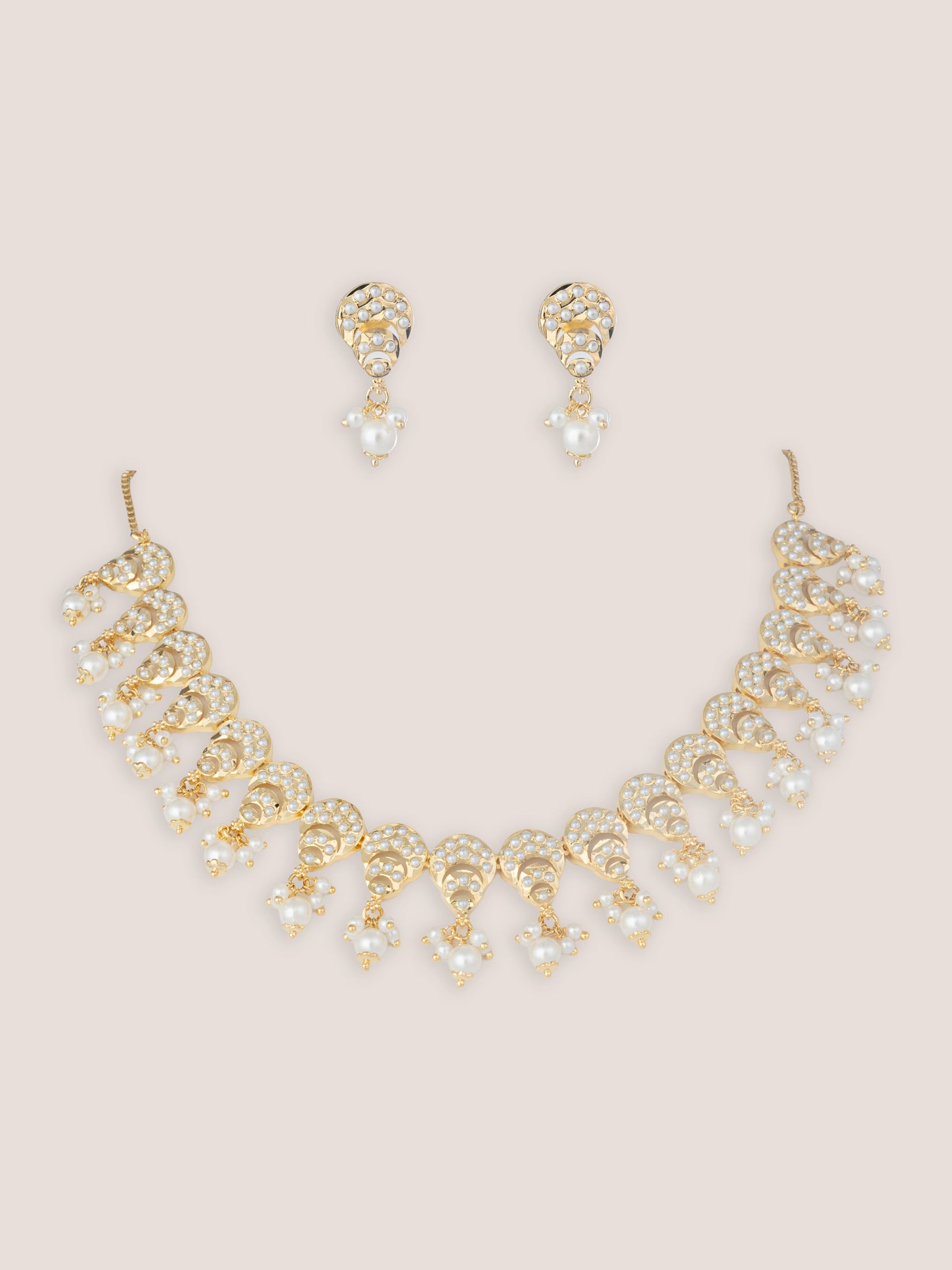 Aleena White Finish Jadau Necklace Set