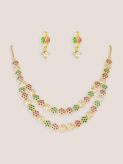 Neena Multicolor Jadau Long Set