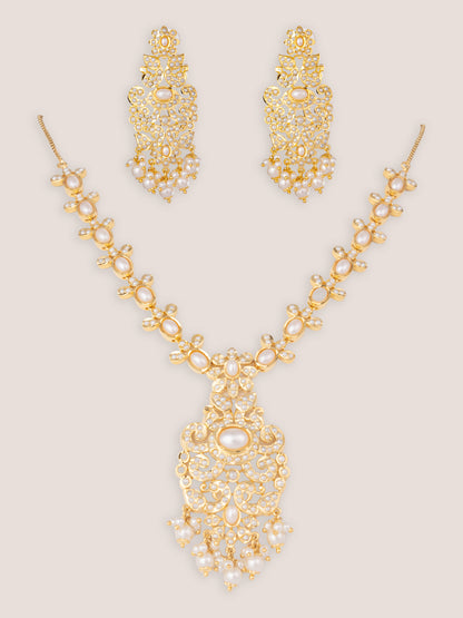 Nakriti Gold Finish Jadau Long Set