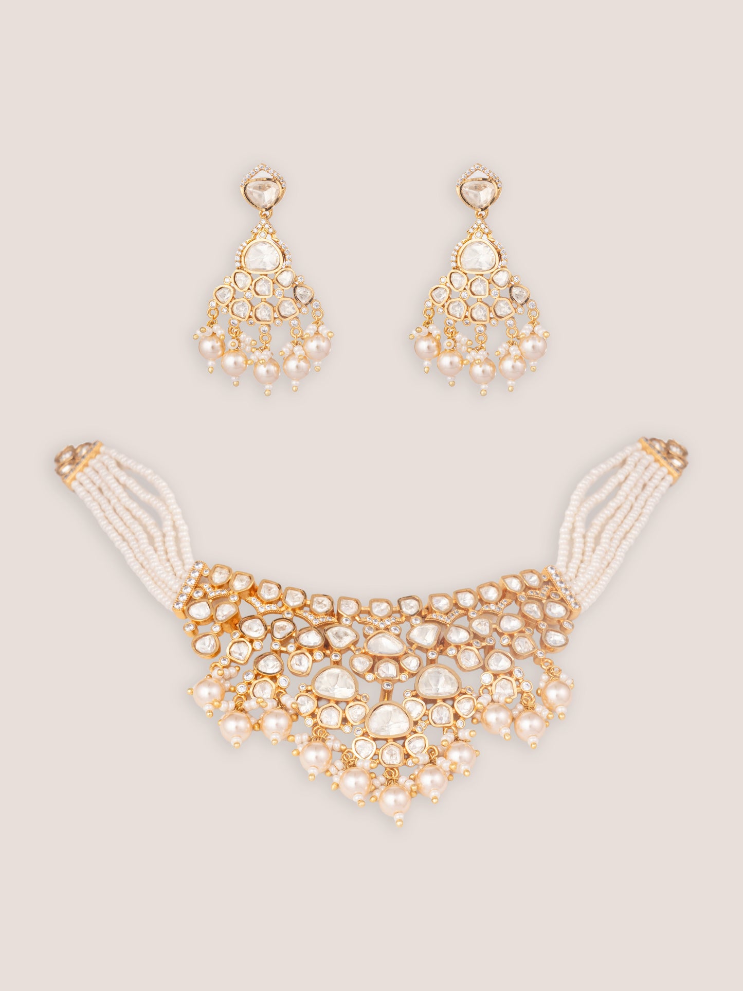 Twisha Gold Finish Moissanite Choker