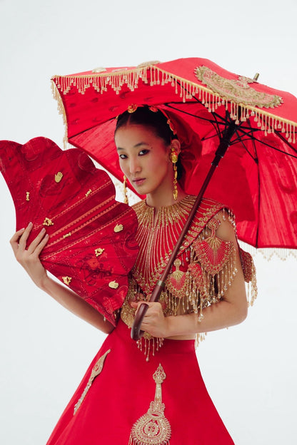 ‘Red Taal’ Lehenga