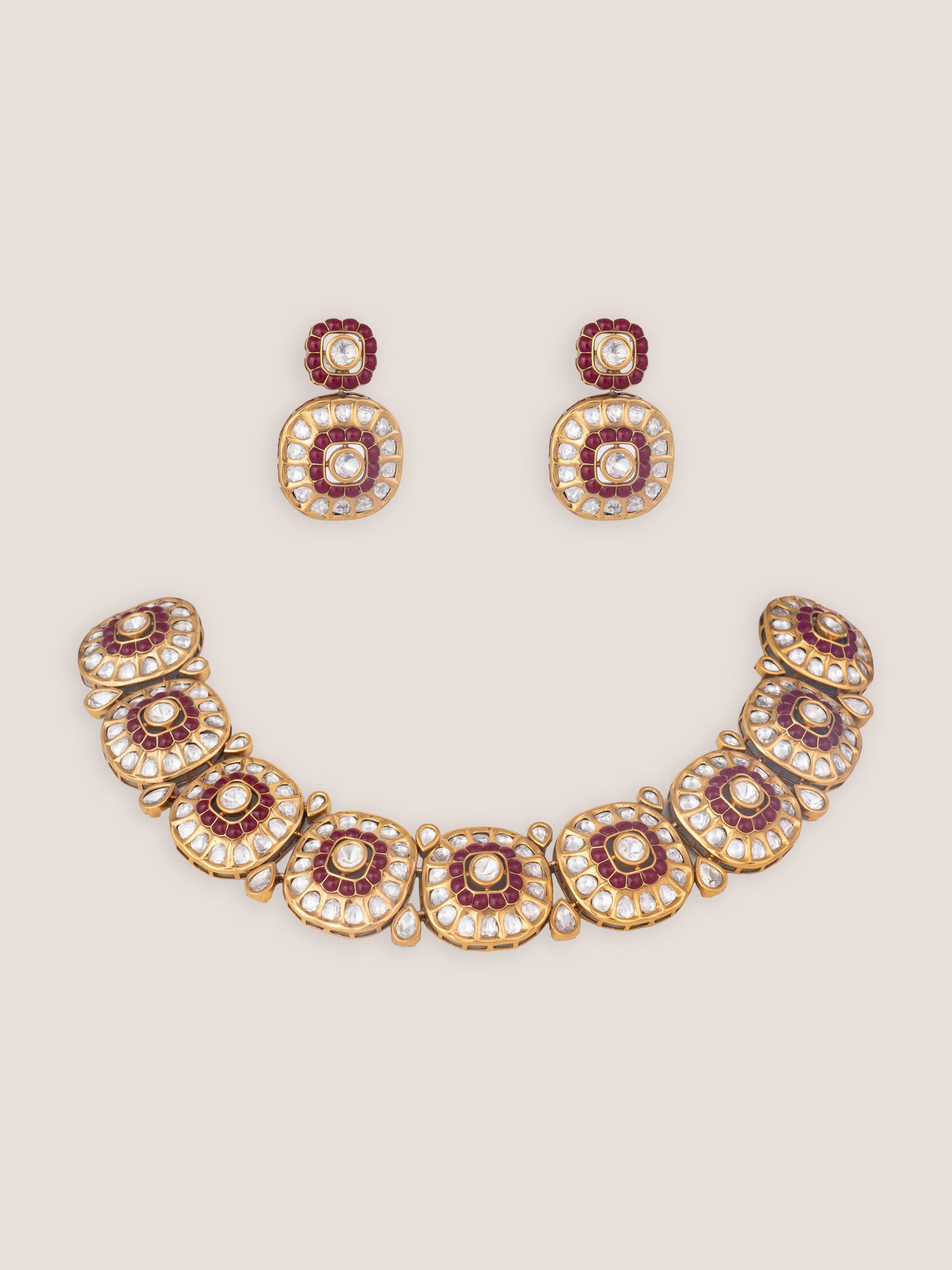 Sarayu Pink Gold Finish Kundan Choker