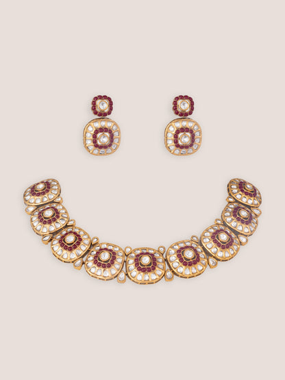 Sarayu Pink Gold Finish Kundan Choker