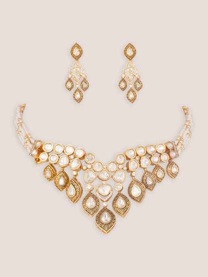 Arshita Gold Finish Moissanite Choker