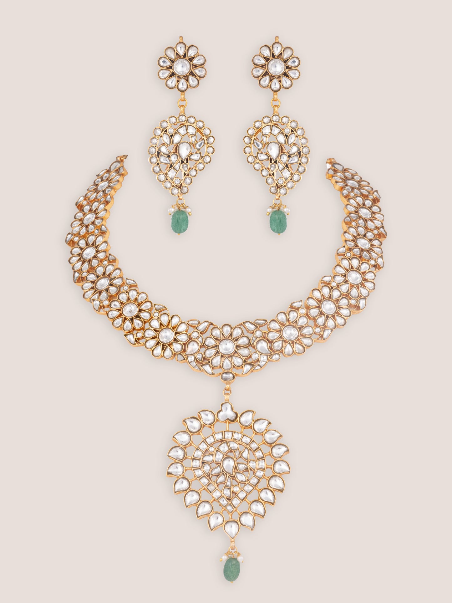 Kaira Gold Finish Kundan Long Set
