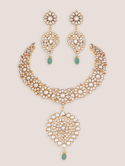 Kaira Gold Finish Kundan Long Set