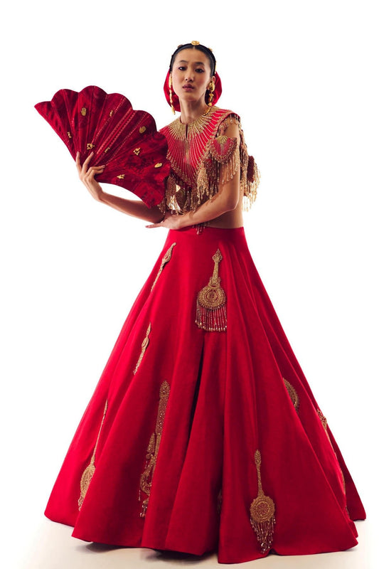 ‘Red Taal’ Lehenga