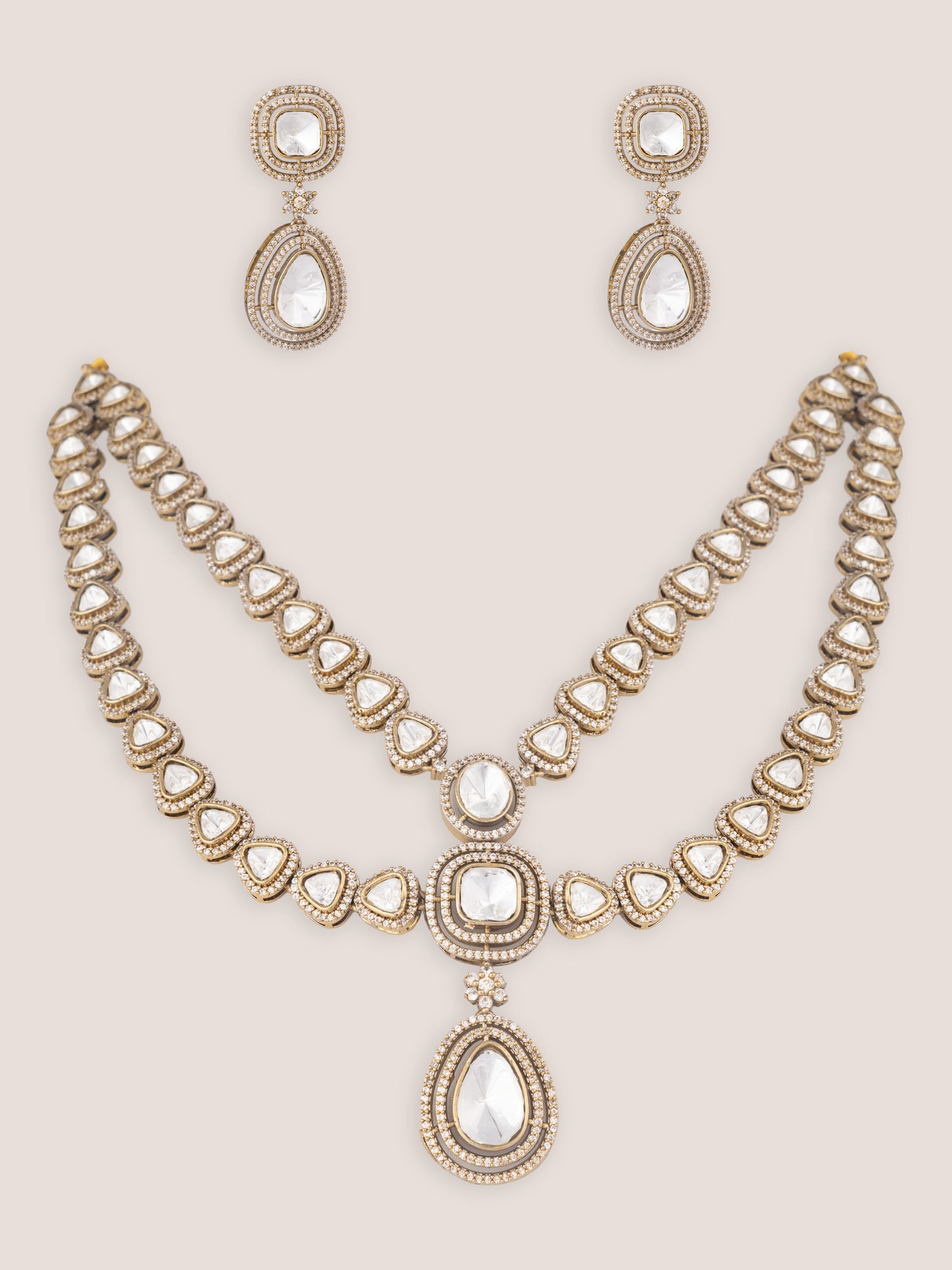 Charvi Two Tone Finish Polki Long Set