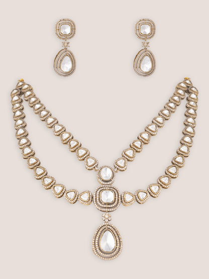 Charvi Two Tone Finish Polki Long Set