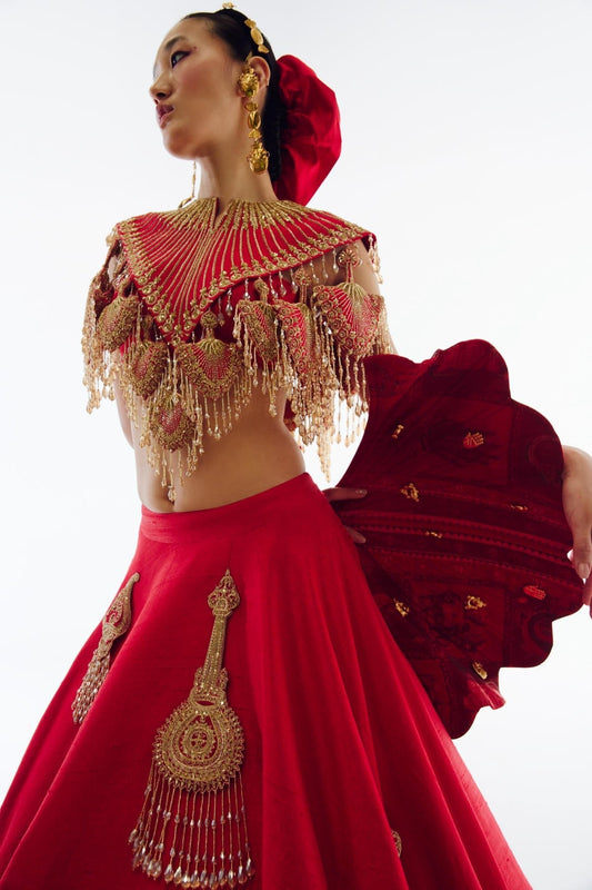 ‘Red Taal’ Lehenga