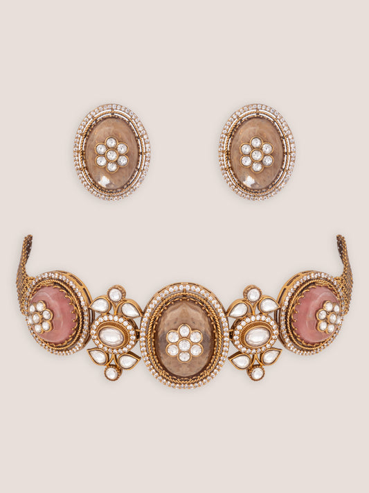 Niraaz Pink Kundan Choker