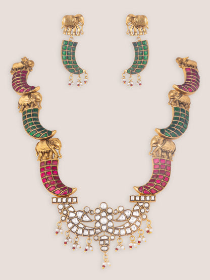 Arohi Multicolor Kundan Long Set