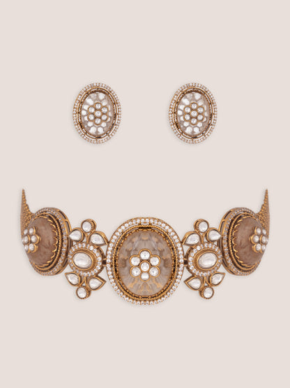 Niraaz Gold Finish Kundan Choker