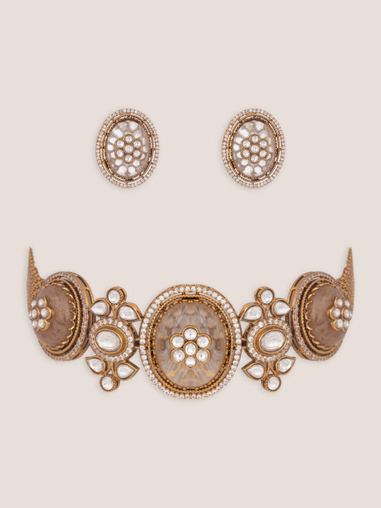Niraaz Gold Finish Kundan Choker