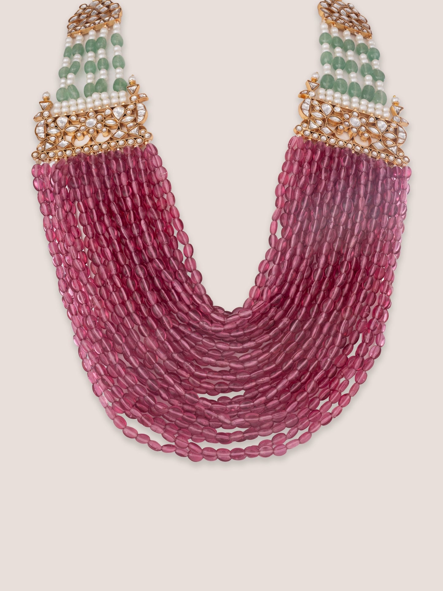 Oraya Pink Kundan Necklace Set