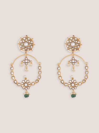 Lumira Gold Finish Kundan Chandbalis