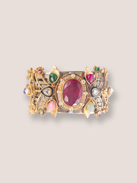 Avanti Red Metal Kundan Bracelet