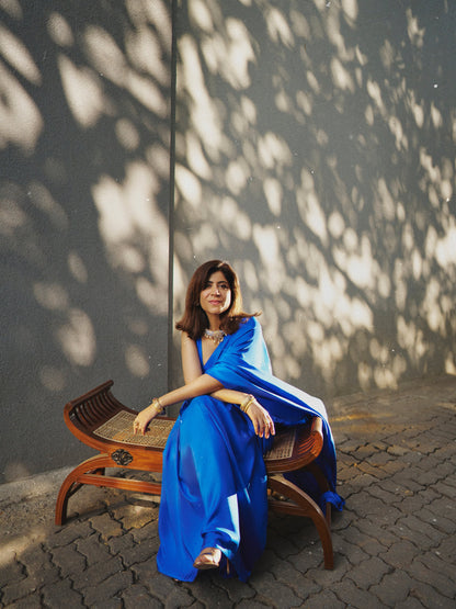 Handwoven Ultramarine Blue Silk Saree
