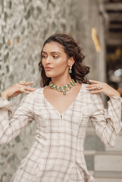Aayra Green Polki Long Set