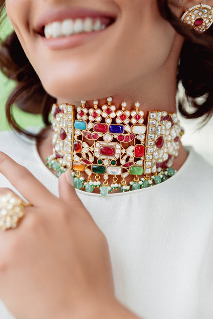 Ishika Multicolor Kundan Choker