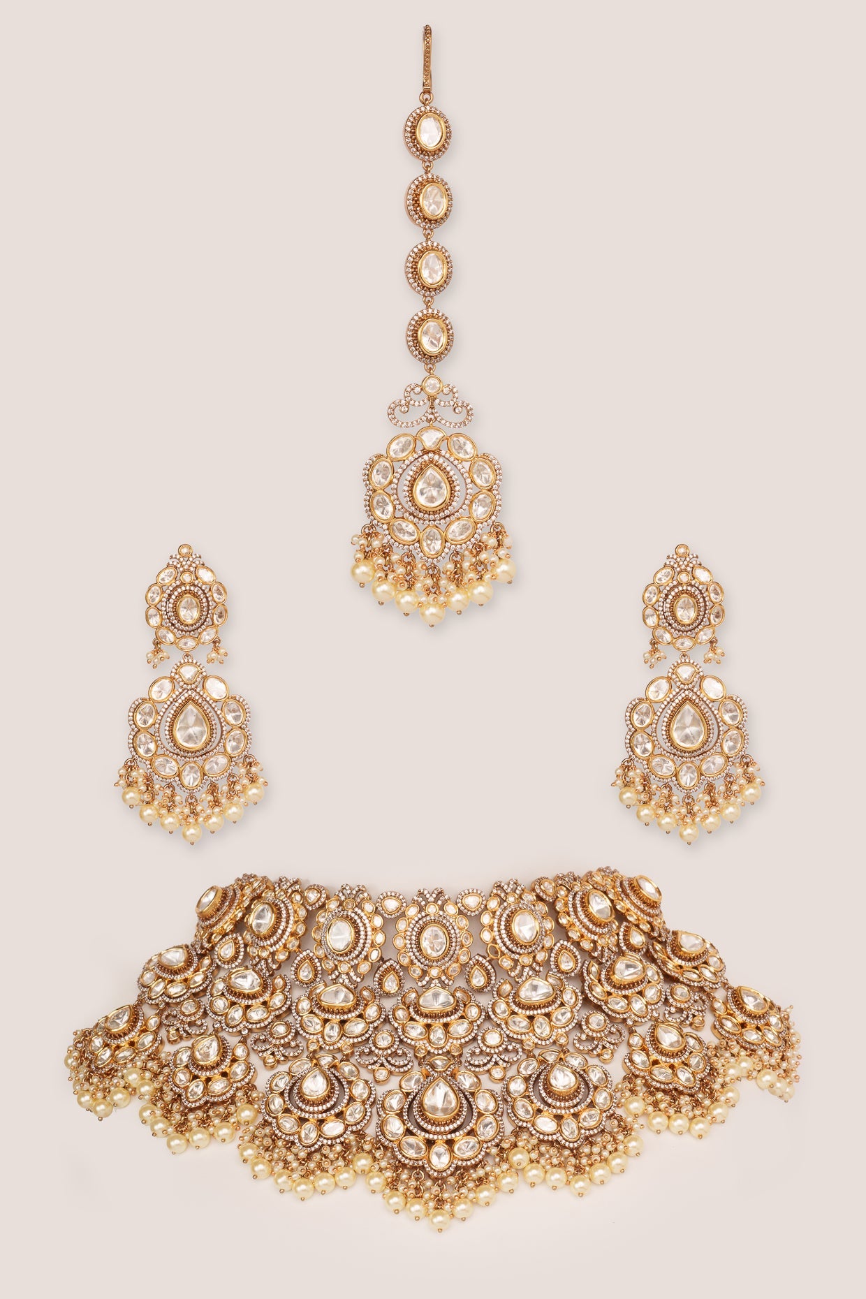 Gamya Two Tone Finish Polki Bridal Set