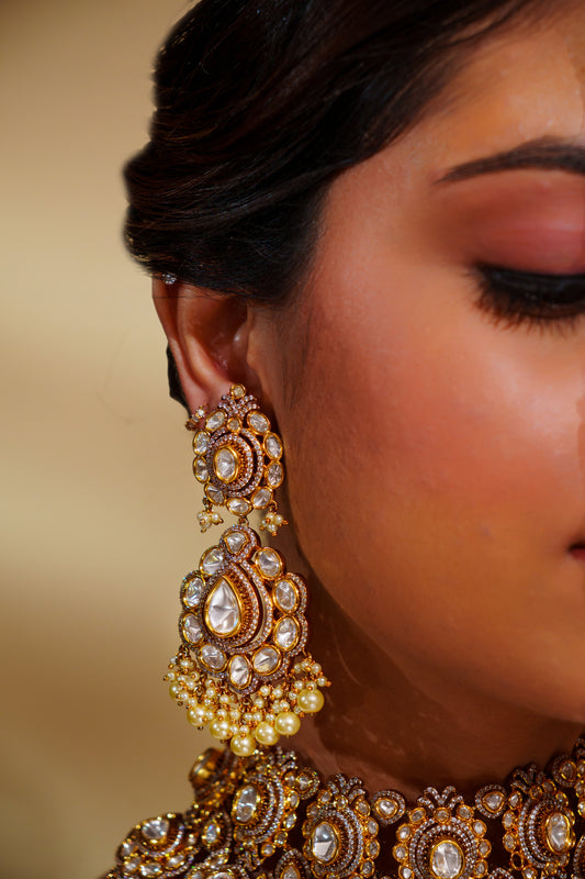 Gamya Two Tone Finish Polki Bridal Set