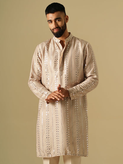 Beige Starlit Kurta Set