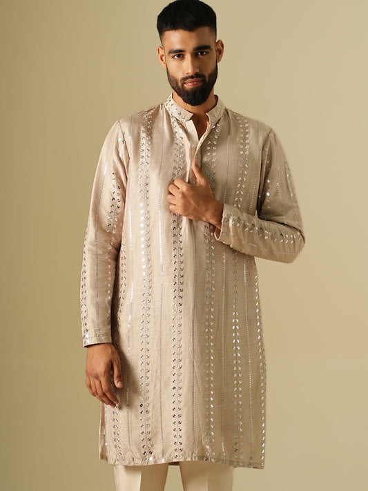 Beige Starlit Kurta Set
