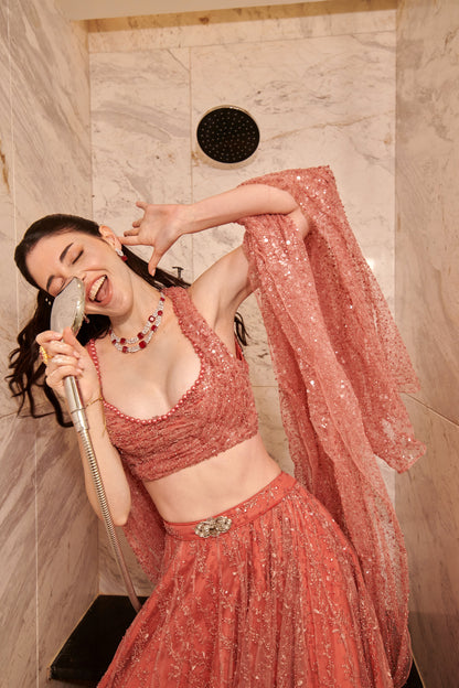 Rose Dust Lehenga Set