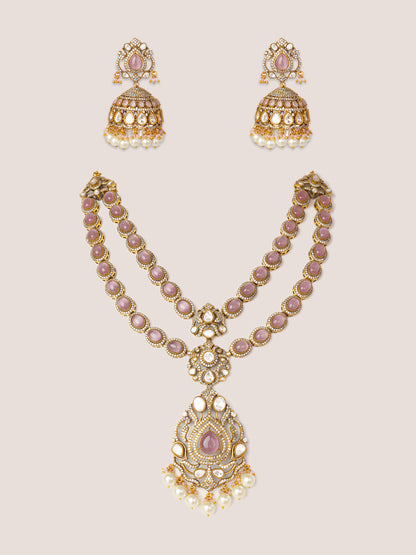 Riza Pink Polki Long Set
