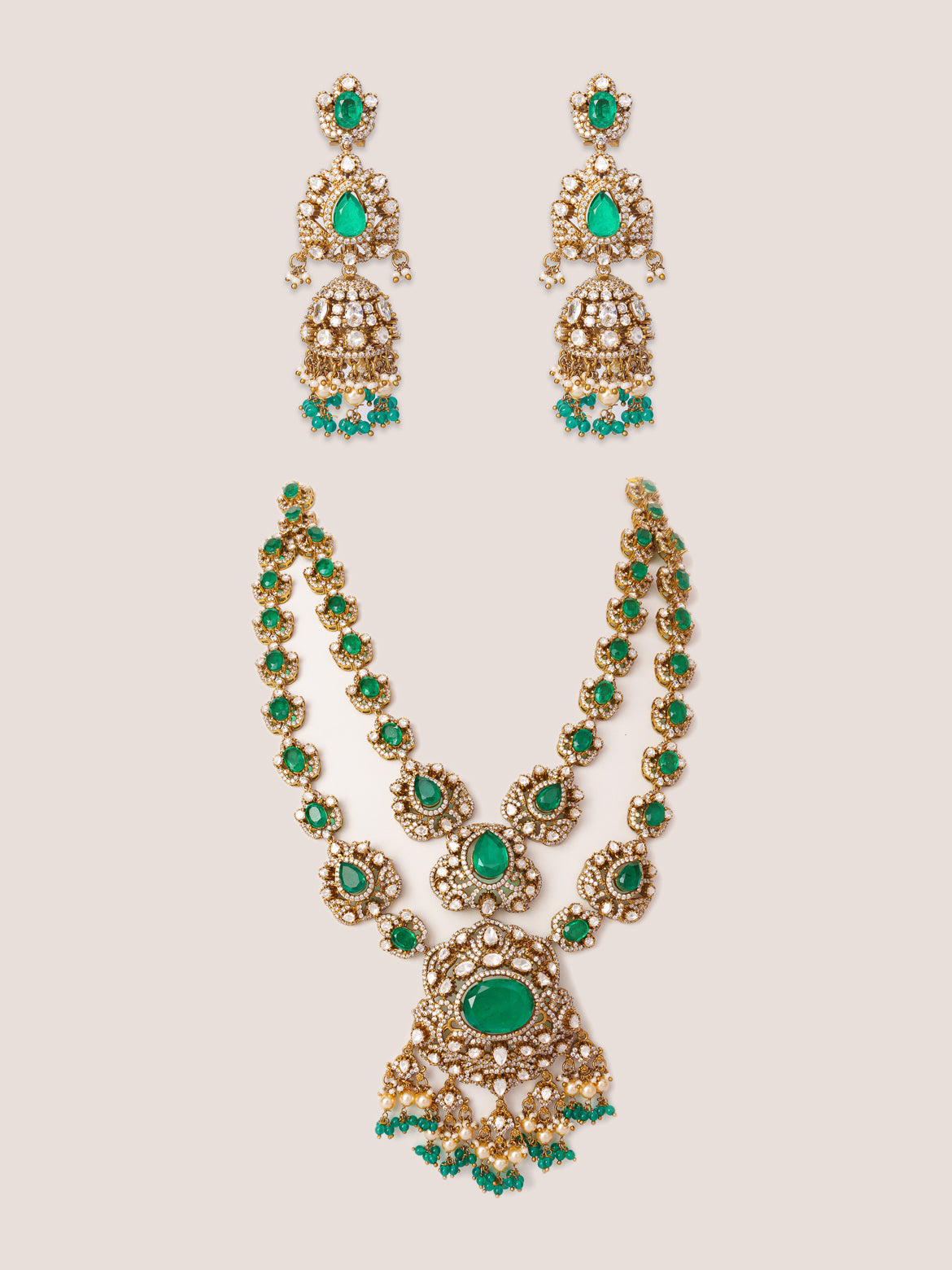 Rumami Green Polki Long Set