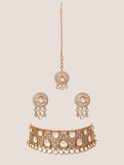 Arena Two Tone Finish Polki Choker