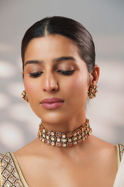 Pritika Pink Polki Choker