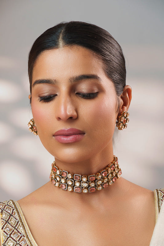 Pritika Pink Polki Choker