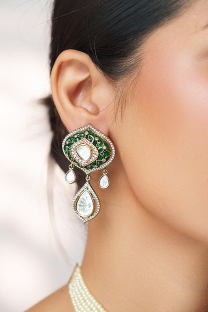 Malini Green Two Tone Finish Polki Choker