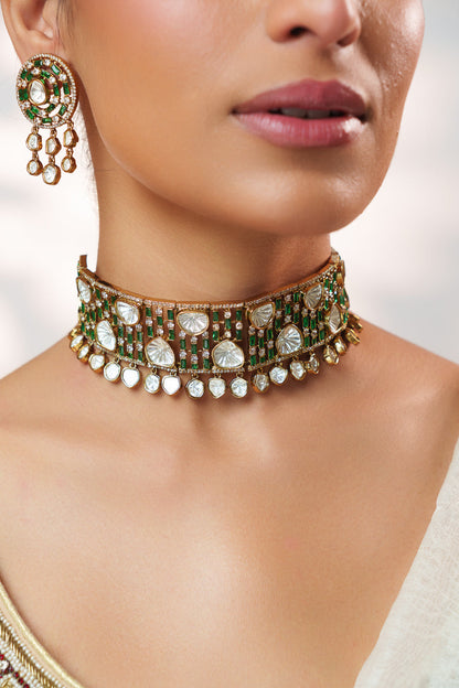 Arena Green Polki Choker