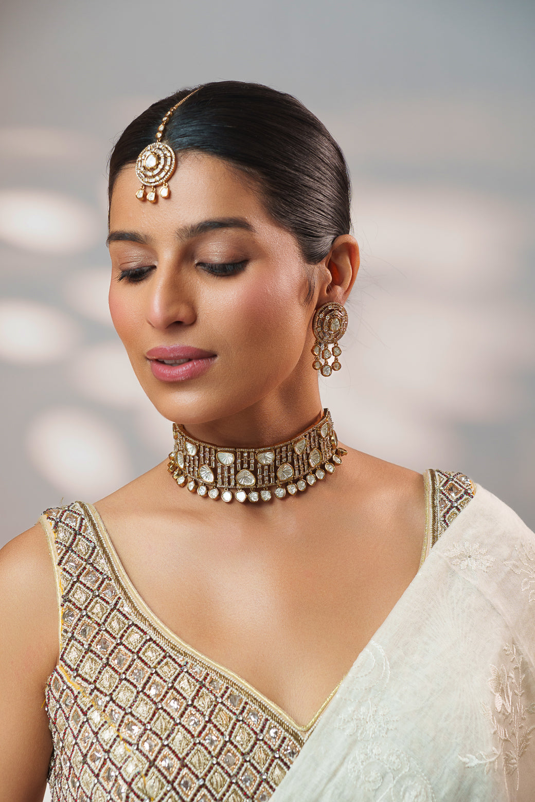 Arena Two Tone Finish Polki Choker