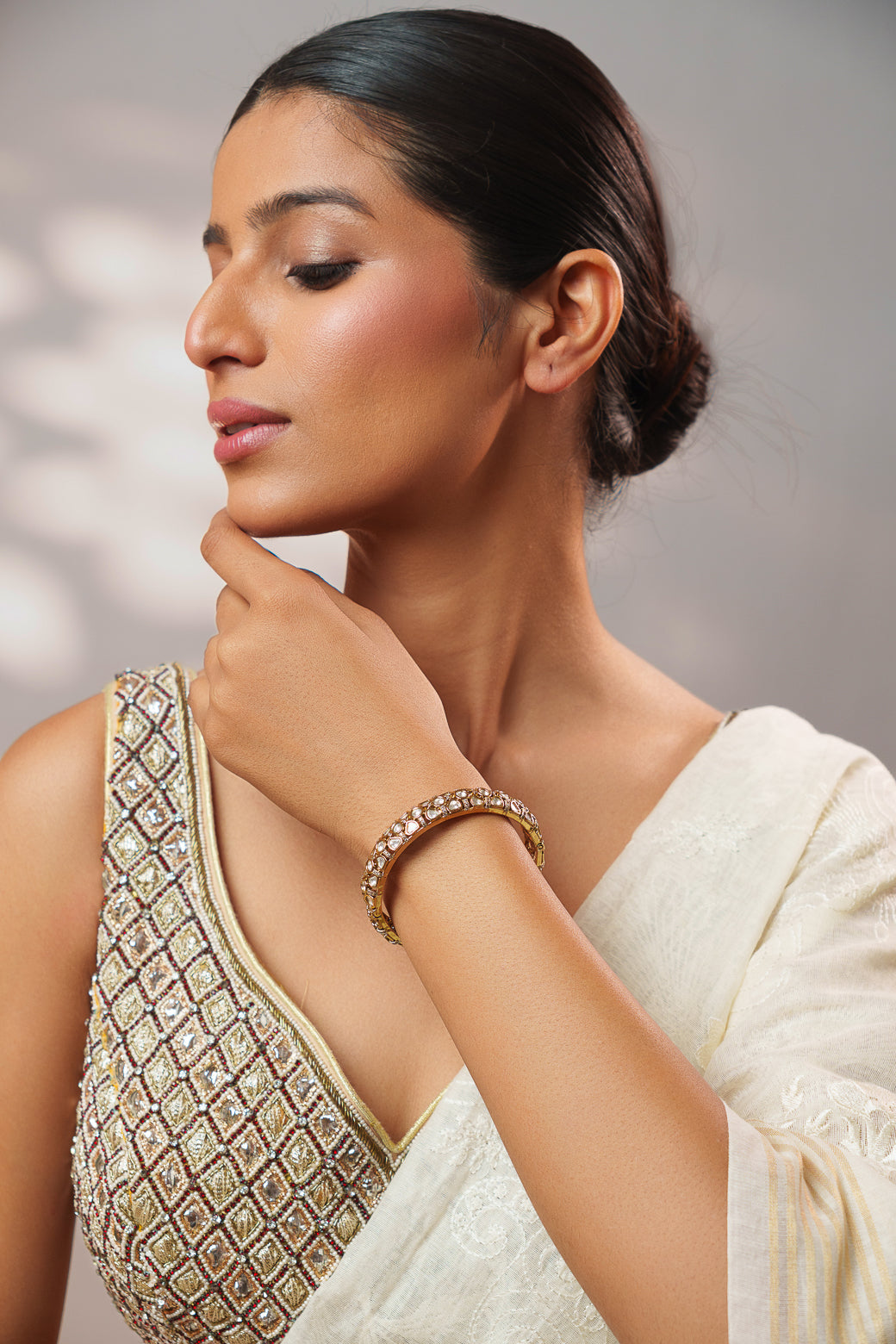 Daksha Two Tone Finish Polki Kadas
