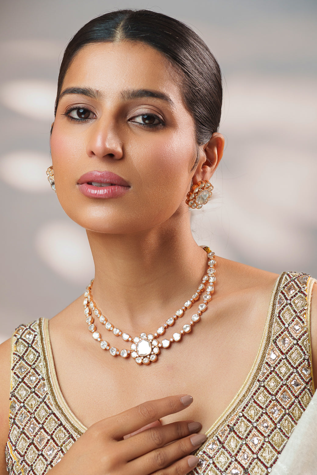 Maithili Carat Finish Kundan Necklace Set