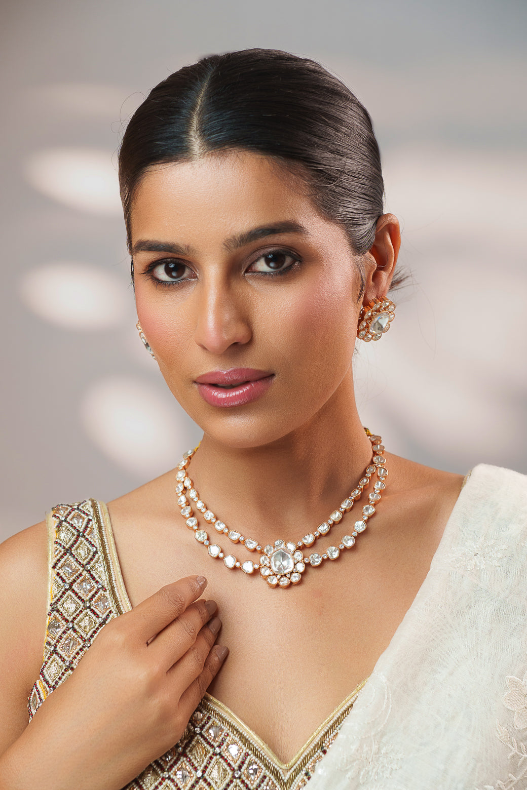 Maithili Carat Finish Kundan Necklace Set