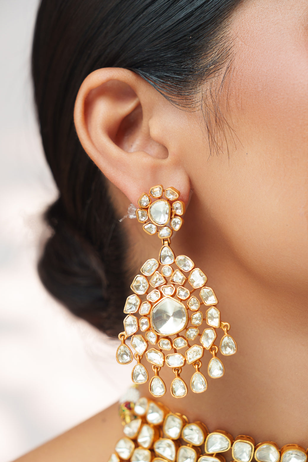 Zahra Gold Finish Moissanite Bridal Set
