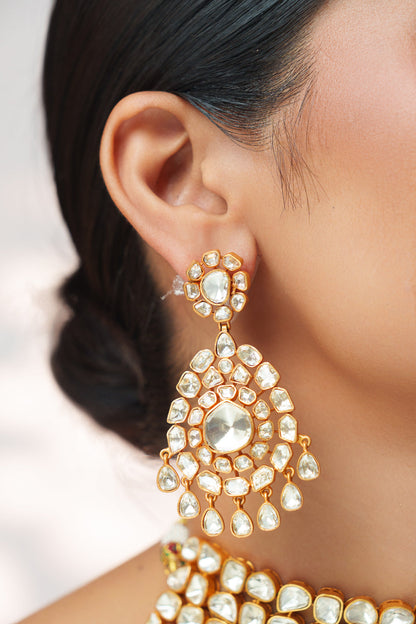 Zahra Gold Finish Moissanite Bridal Set