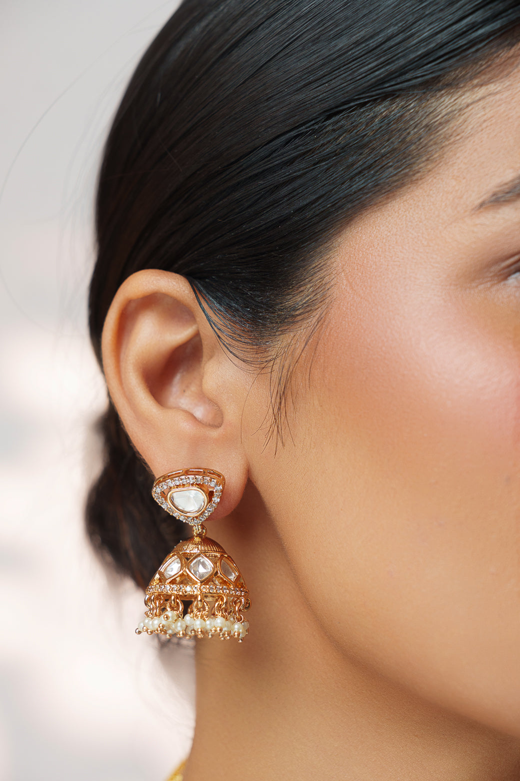 Arnika Gold Finish Kundan Necklace Set