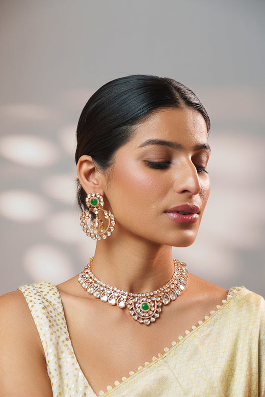 Pranika Gold Finish Kundan Necklace Set