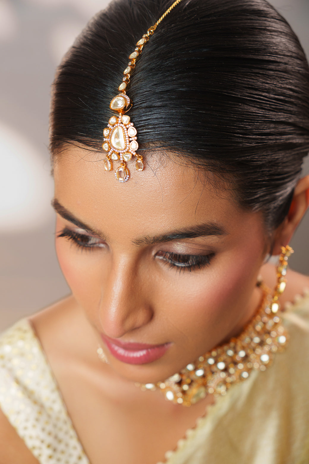Keyara Gold Finish Moissanite Bridal Set
