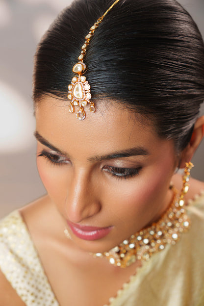 Keyara Gold Finish Moissanite Bridal Set