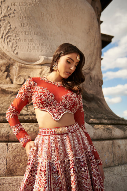 Full sleeve - Red Lehenga Set