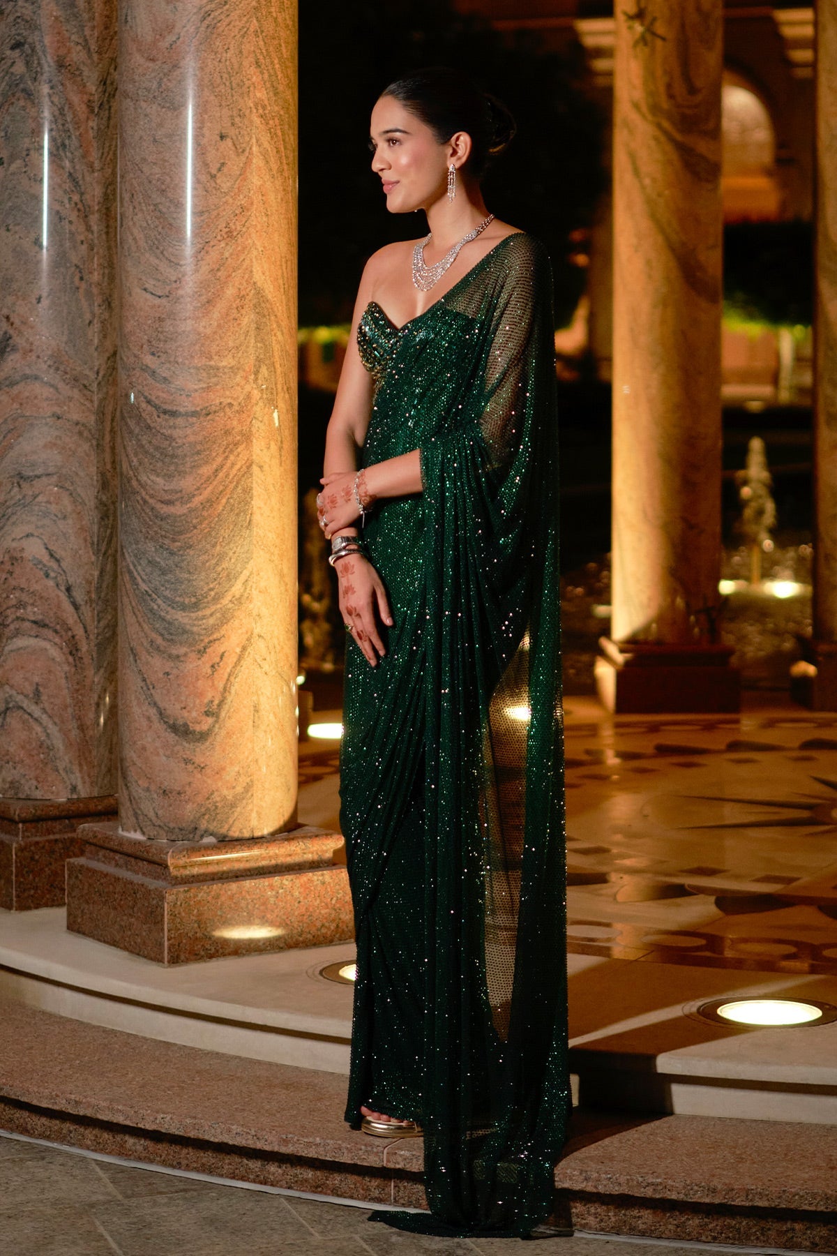 Shivani Bafna in Nour Corset Edition Saree Set