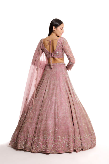 pink bridal lehenga for wedding